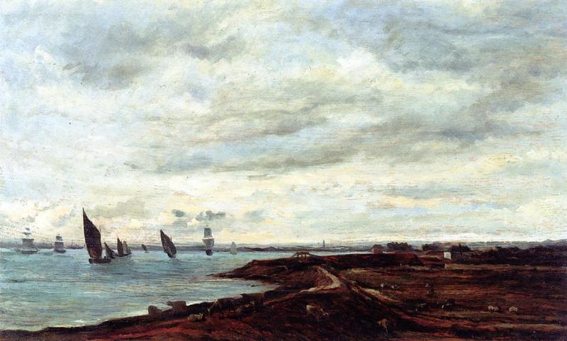 Charles-Francois Daubigny The Banks of Temise at Erith oil painting image